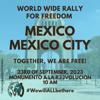 Логотип телеграм группы World Wide Demonstration Mexico