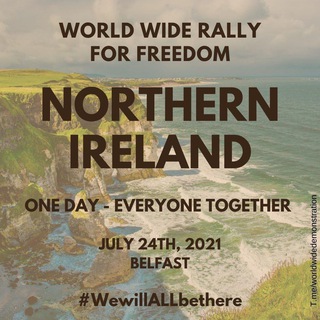 Логотип телеграм группы World Wide Demonstration Northern Ireland